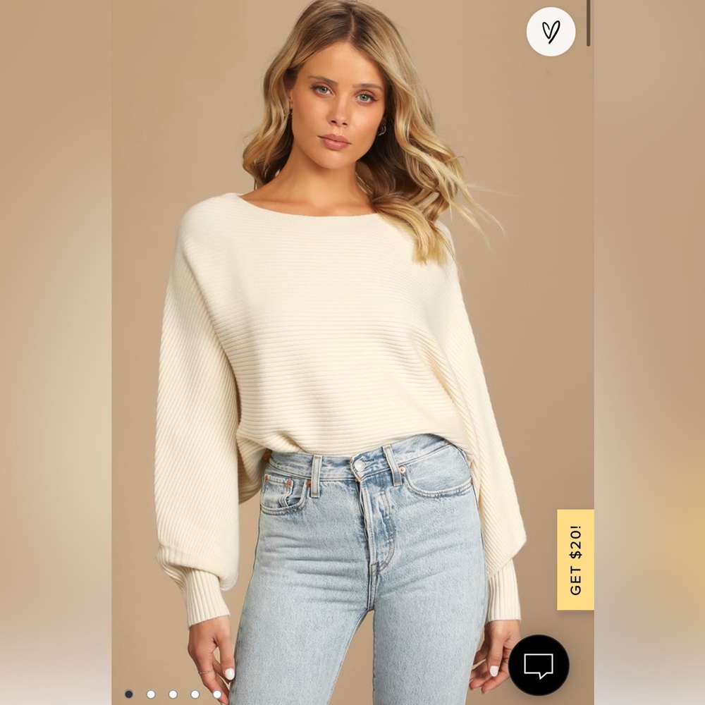 Lulus Come and Cuddle ribbed Dolman Sweater